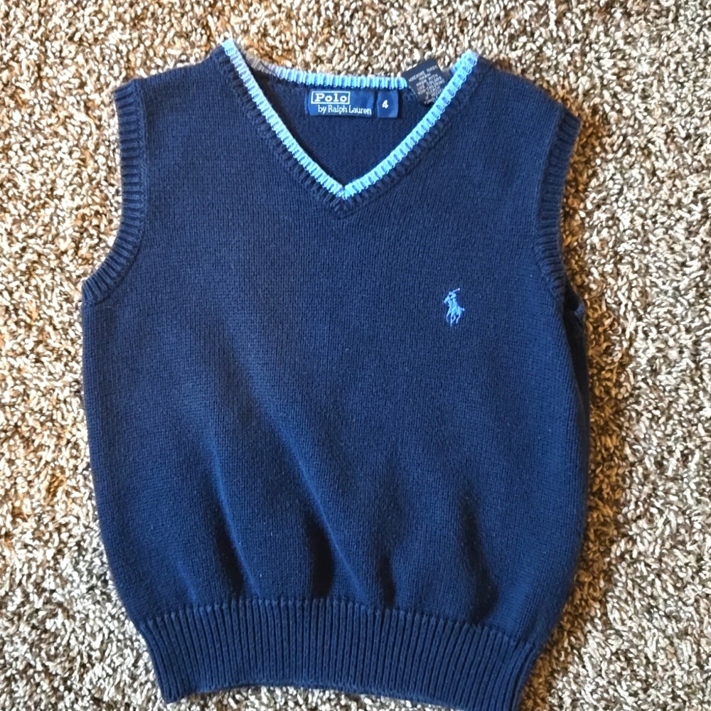 Navy Blue Boys Sweater Vest Size 4